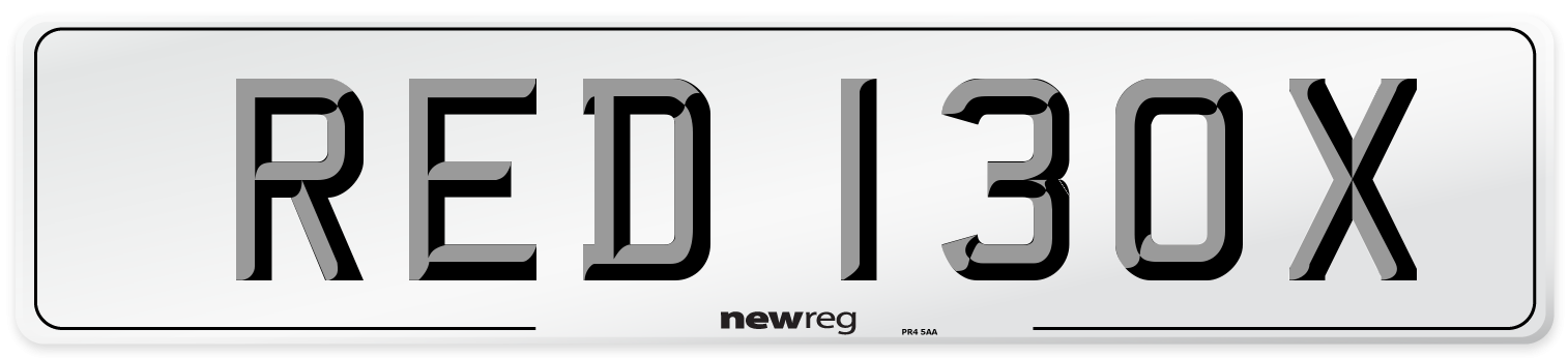 RED 130X Number Plate from New Reg